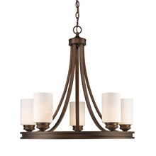  1051-5 SBZ-OP - Hidalgo Five Light Chandelier in the Sovereign Bronze finish with Opal Glass